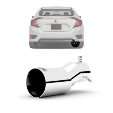Imagem de Ponteira De Escapamento Esportivo Outs Civic 2017 Até 2023 Aço Inox Special
