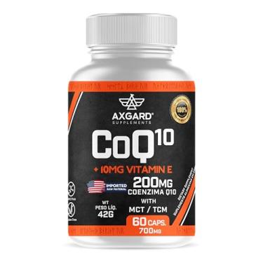 Imagem de Coenzima Q10 200 Mg + Vitamina E, + TCM (triglicerídeos de cadeia média), 60 cápsulas, Matéria Prima Importada, Axgard Supplements