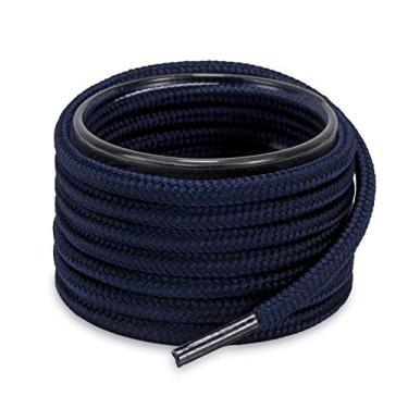 Imagem de Shoemate Cadarços redondos de cor sólida para treinadores, botas e sapatos atléticos, cordas de sapato, 09 azul-marinho, 72"(180cm)