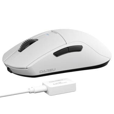 Imagem de DAREU Mouse para jogos sem fio A950pro: taxa de pesquisa de 4 KHz, 55 g ultraleve, sensor óptico PAW3395, DPI de 26K, 5 botões programáveis, suporta carregamento rápido de 15 minutos e conexão de modo