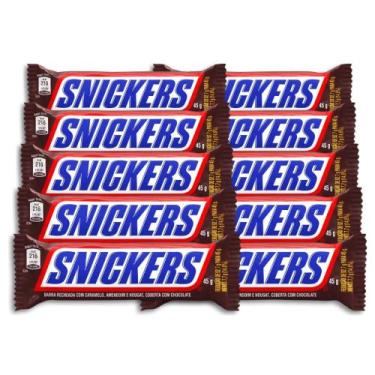 Imagem de Chocolate Snickers Individual Kit 10 Unidades De 45G - Mars