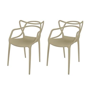 Imagem de Conjunto com 2 Cadeiras para Sala de Estar Berrini  Cinza