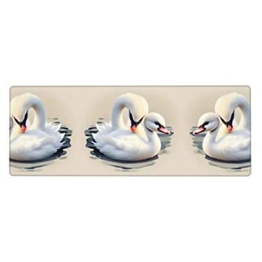 Imagem de Cute Little Swan – Teclado de borracha extra grande, 30 x 80 cm, teclado multifuncional superespesso para proporcionar uma sensação confortável