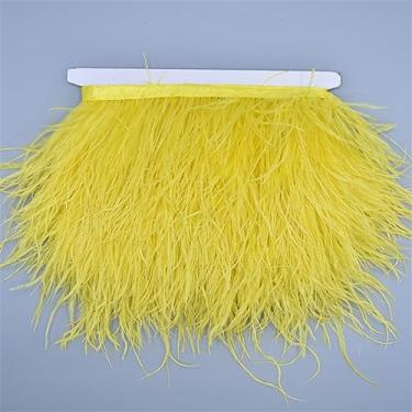 Imagem de 10 metros de penas de avestruz na fita 8-10 cm franja de saia em fita guarnições de penas de avestruz guarnições de costura cor 26