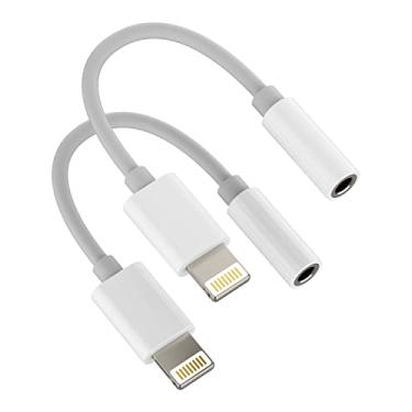 Imagem de Lightning para divisor de 3,5 mm iphone aux adaptador (2 unidades) conector de fone de ouvido certificado Apple MFI adaptador de áudio para fone de ouvido de música conector para 14 13 12 11 pro max 7