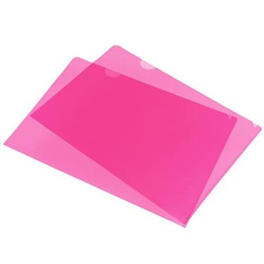 Imagem de PATIKIL Pastas tipo L pacote com 24 bolsos de plástico para projetos de arquivos de plástico transparente para escritório, rosa