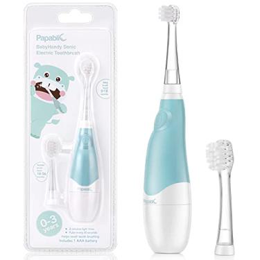 Imagem de Papablic BabyHandy Escova de dentes elétrica sônica de 2 estágios para bebês e crianças...