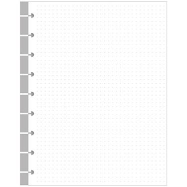 Imagem de Yaridar Refil de Papel Quadriculado Pontilhado, Branco com Padrão Preto, 100 Folhas/200 Páginas, 17,78 cm x 23,5 cm, Pontilhado