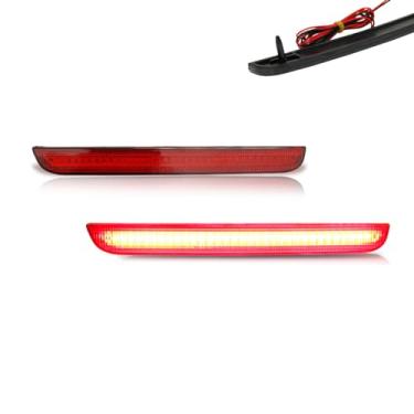 Imagem de ADIIL Lâmpadas de corrida de freio traseiro de lente vermelha refletor LED vermelho kit compatível com Dodge Challenger 2015-2022