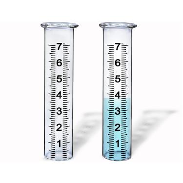 Imagem de BIUWING Tubo de substituição de medidor de chuva de vidro com capacidade de 17,78 cm para ambientes externos, quintal com lábios, melhor classificado, fácil de ler (2 peças)