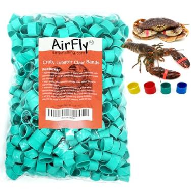 Imagem de AirFly Faixas de borracha de caranguejo, garra de lagosta, protege lagostas e caranguejos, silicone compatível com FDA, seguro para cozinhar, feito nos EUA, 600 peças (verde)
