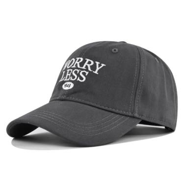 Imagem de Boné bordado Worry boné de beisebol bordado personalizado chapéu de sol masculino e feminino, Ce563-6 Cinza escuro, Tamanho Único