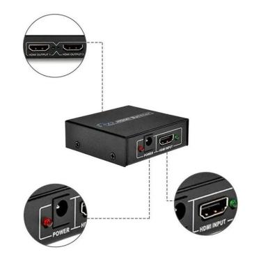 Imagem de Splitter 1x2 distribuidor de sinal hdmi 3d duplicado tv
