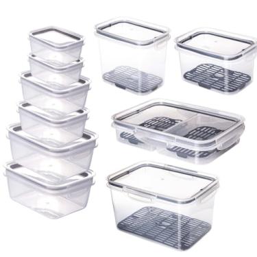 Imagem de Conjunto 10 Potes Herméticos Organize Sua Geladeira Frios Frutas Verduras Marmitas