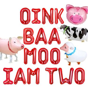 Imagem de JeVenis oink baa moo i am two balloons moo moo i am two balloons farm 2nd birthday decoration barnyard 2nd birthday decoration holy cow i am two decoration