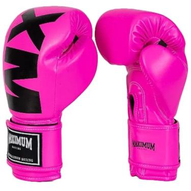 Imagem de Luva MXM Maximum Iniciante Couro PU Boxe Tailandes Muay Thai Kickboxing (Rosa, 10oz)