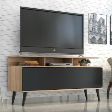 Imagem de Rack Para Tv Até 50" Macaé Com Pes Retro Teka/onix