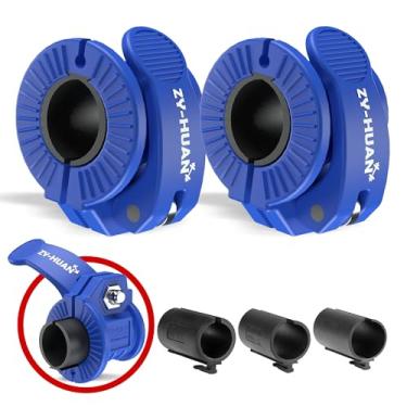 Imagem de ZY-HUAN Clipes de barra Pro Grampos de barra de 2,5 cm Grampos de peso de liberação rápida de 2,3 a 3 cm para barras Grampos de barra olímpicos ajustáveis em vários tamanhos (AZUL)