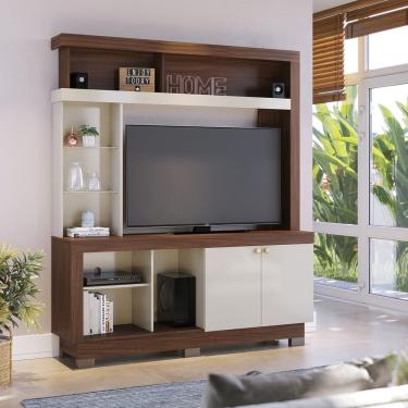 Imagem de Estante 160 Cm para TV 50` Valença Nogueira Real Off White Colibri