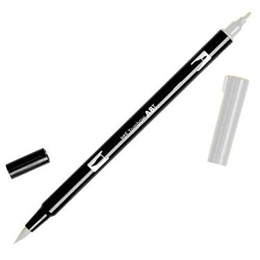 Imagem de Tombow Caneta marcador de arte com pincel duplo, N95 – Cinza escuro, 1 pacote com 1