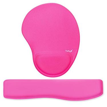 Imagem de Kit Ergonômico Mouse Pad + Apoio de Pulso para Teclado Rosa - Reflex