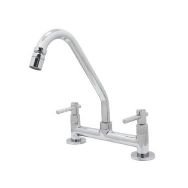 Imagem de Torneira Misturador Cozinha Parede Mesa Bancada Cromado Alavanca Metal
