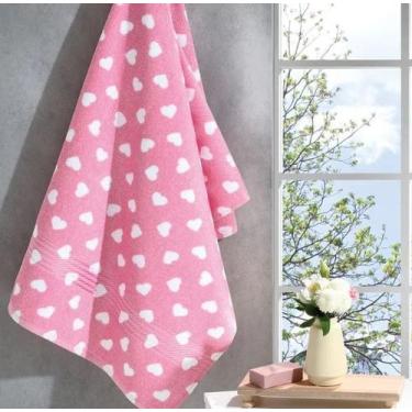 Imagem de Toalha de Rosto Prisma Estampada Dohler, Love Rosa