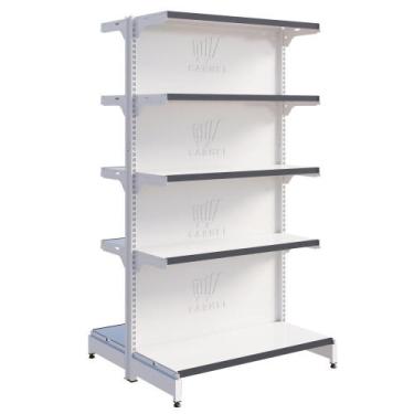 Imagem de Gôndola Fit Centro 1 Inicial 2,02m Bandejas Regulaveis Para Mercados A