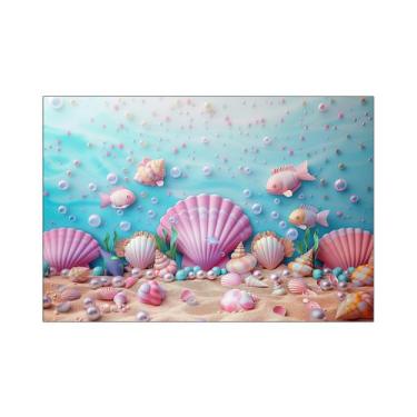 Imagem de Fundo Fotográfico 2,20 x 1,50 - Fundo do Mar Conchas Rosa 026 - Via Co