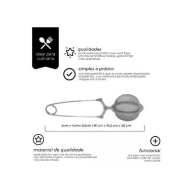 Imagem de Infusor Aço Inox Para Chá Fácil De Usar Resistente Original - Mimo Sty