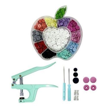 Imagem de Kit Alicate Pressão Prega Botão Ritas + 130 Botões Rita 12mm - Ritas A