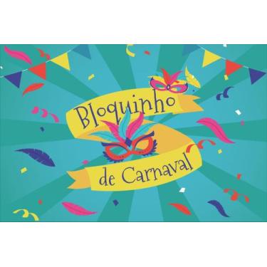 Imagem de Painel de Lona Bloquinho de Carnaval - Fabrika de Festa, 240x130cm
