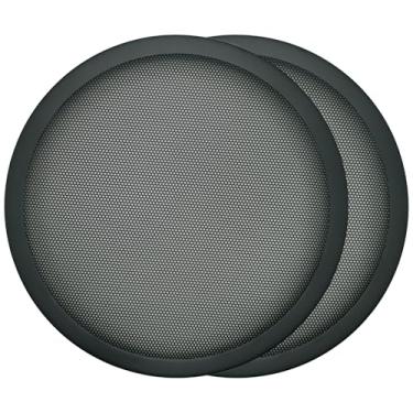Imagem de Fuhengli Capas de grade de alto-falante de 25 cm, protetor de subwoofer para alto-falante de carro, moldura de metal com malha de metal, preto - 2 peças