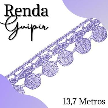 Imagem de Renda Guipír  - Rolo Com 13,7 Metros - Chl005 - Lilás - Nº: 164 - Nybc