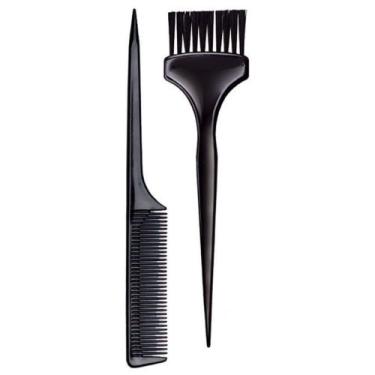 Imagem de Kit Para Tintura De Cabelos 1 Pente e 1 Pincel Marco Boni, Preto
