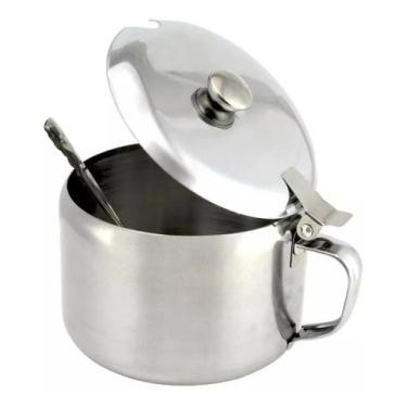 Imagem de Açucareiro Em Aço Inox Com Colher 250 Ml Ke home - Ke home 