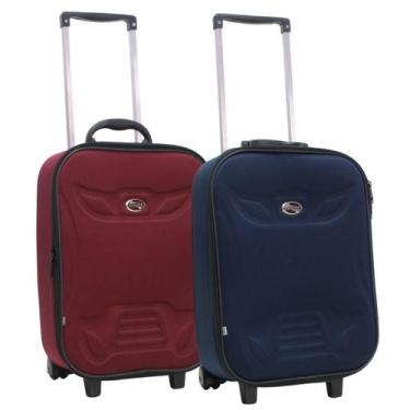 Imagem de Kit 2 malas de viagem média forrada semi-rígida grotaferrata, M, Vinho