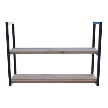 Imagem de Estante 80x20cm Industrial Para Salas Preta Flutuante - Technox