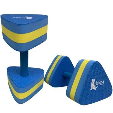 Imagem de Par de Halteres Hidroginástica 100% EVA DF1093-A G 3 a 4kg Azul/Amarel