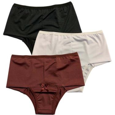 Imagem de Kit 3 Calcinhas Cós Alto Fristyle Em Microfibra Modeladora Lingerie Ad