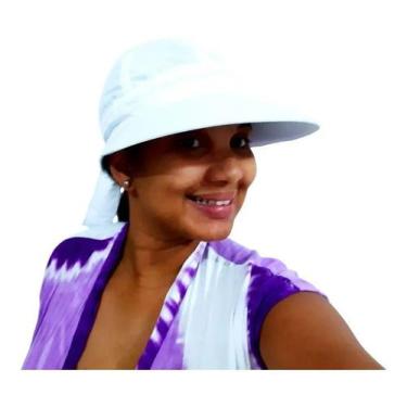 Imagem de Viseira de Praia Feminina de Tactel - Cinza Claro - RGM, Branco
