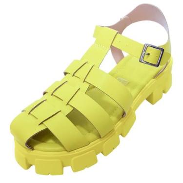 Imagem de Sandália Pescador Fisherman com Solado Tratorado - Verde Lemon - Glamo