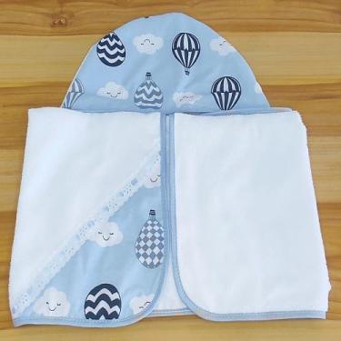 Imagem de Toalha de Bebê modelo Luxo felpuda e forrada com capuz estampado - BRA