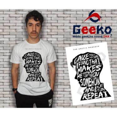 Imagem de Camiseta Arctic Monkeys Indie Alternativo Rock Geeko, Branca gola care