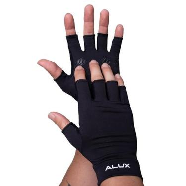 Imagem de Luva Curta com Proteção Solar Alux - Cor Preta  -Tamanho GG