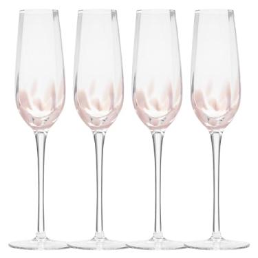 Imagem de Karma, Taça de champanhe Cheena, elegante presente de vidro para aniversário, casamento, aniversário, conjunto de quatro, rosa