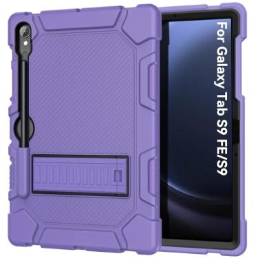 Imagem de Cantis Capa para Samsung Galaxy Tab S10 FE/ S9 FE 5G 10,9 polegadas/Galaxy Tab S9 11 polegadas 2023, capa resistente à prova de choque para tablet suporta S Pen, roxo + preto + roxo