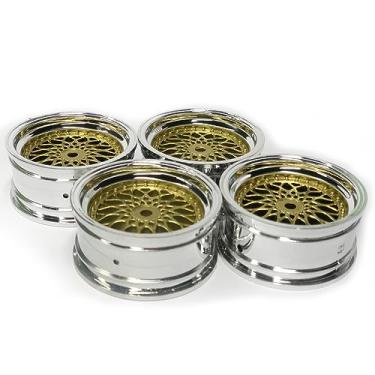 Imagem de WONFAST 4PCS 52mm Diameter Plastic Plating Wheel Rims Hex 12mm for 1:10 RC On-Road Run-flating Drift Touring Racing Car 1.9inch Tires for HSP HPI TT01 TT02 Parts (Gold Silver, Offset:6mm)
