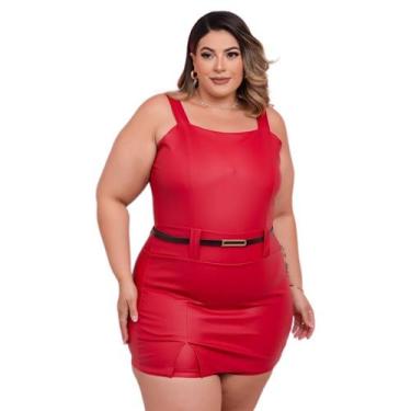 Imagem de Macaquinho  Plus Size  Short Saia material sintético C Cinto 0530 - Be