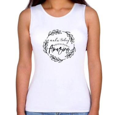 Imagem de Regata Feminina Make Today Amazing - Foca na Moda, Branco, GGG